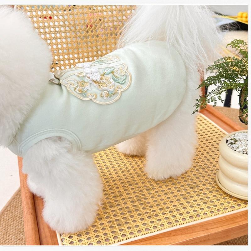 Pet Guofeng Traction Vest Spring and Summer Cat and Dog Embroidered New Chinese Style