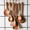 Thailand Teak Natural Wood Tableware Spoon Ladle Turner Long Rice Colander Soup Skimmer Cooking Spoons Scoop Kitchen Tool Set