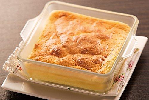 Aderia Cerabake Square Roaster S, Heat-Resistant Glass Gratin Dish, 400ml [Non-Stick, Microwave and Oven Safe, Ceramic Coating] K-9426