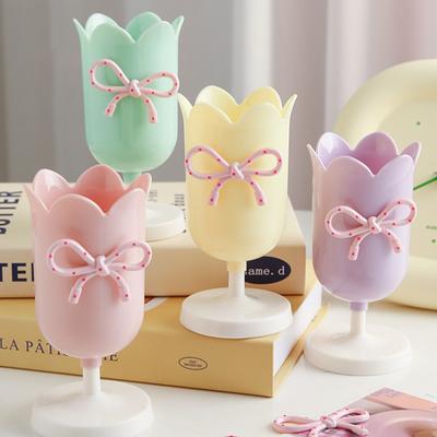 Ins Flower Vase Tulip Pen Holder Pencil Box Makeup Brush Storage Box Photography Props Aesthetic Vase Wedding Decoration