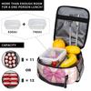 Pink Plaid, Bows And Stars Insulated Lunch Bag for Women Children Portable Food Boxes Thermal Lunch Box Tote