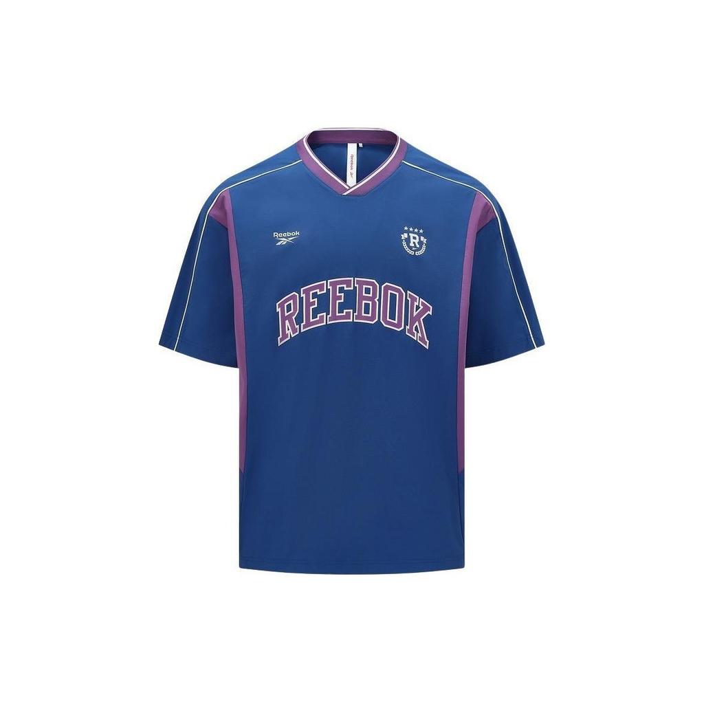 Reebok Color Block Short Sleeve T-Shirt Unisex Tops Navy-Blue 24SRC413UGB8