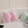 Bow-shaped Pillow Ruffle Lace Plush Throw Pillow High Elasticity Decorative Pillow for Bed Couch Car Seat Companion Pillows