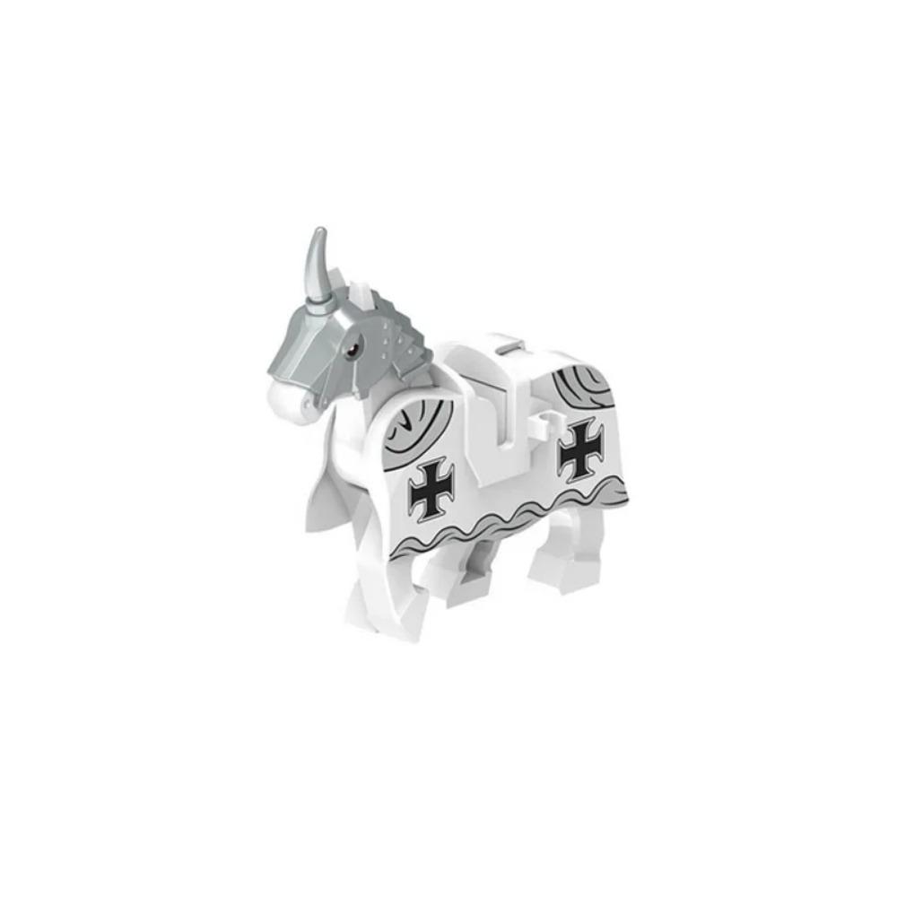 Militära Medeltida Byggklossar Soldatfigurer Riddare Utrustning Djurtillbehör Fäste Rüstning Krigshäst Miniklossar MOC