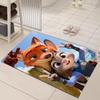Cartoon Animal City Quick-Dry Non-Slip Bathroom Mat - Stain-Resistant & Water-Absorbent.