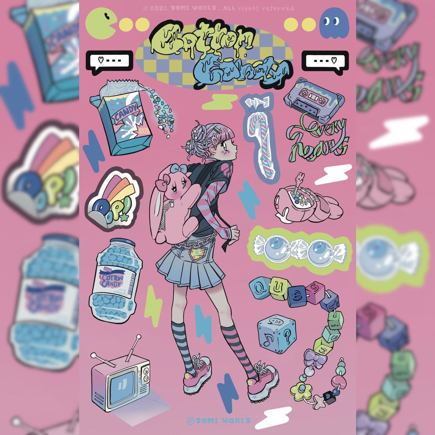 

Корейские популярные наклейки с персонажами Sweet Asia Wind Ins Korean Anime Girl Handbook Material Goo Card Stickers