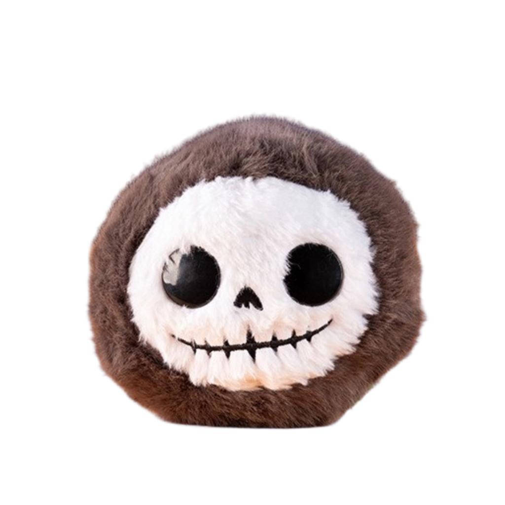 Halloween Plush Squeaky Durable Chew Toy for Pets Soft Skull Shaped Interactive Sound Toy for Dogs and Cats Indoor Outdoor Use