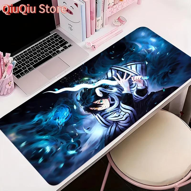 Mouse Pad Office PC Accessories Keyboard Mat Anime Pattern Antislip Rubber Mousepad Gamer Ddemon Slayer Obanai Iguro Desk Mat