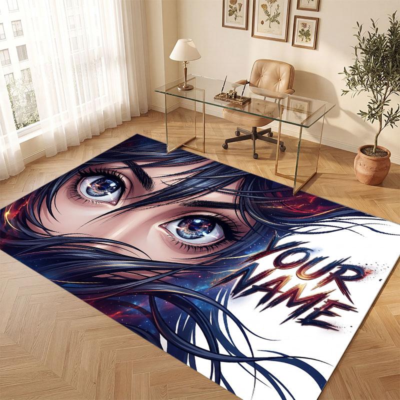 Fantasy Magic Theme Crystal Velvet Floor Rug Personalized Custom Name Text Warm Carpet Home Decoration