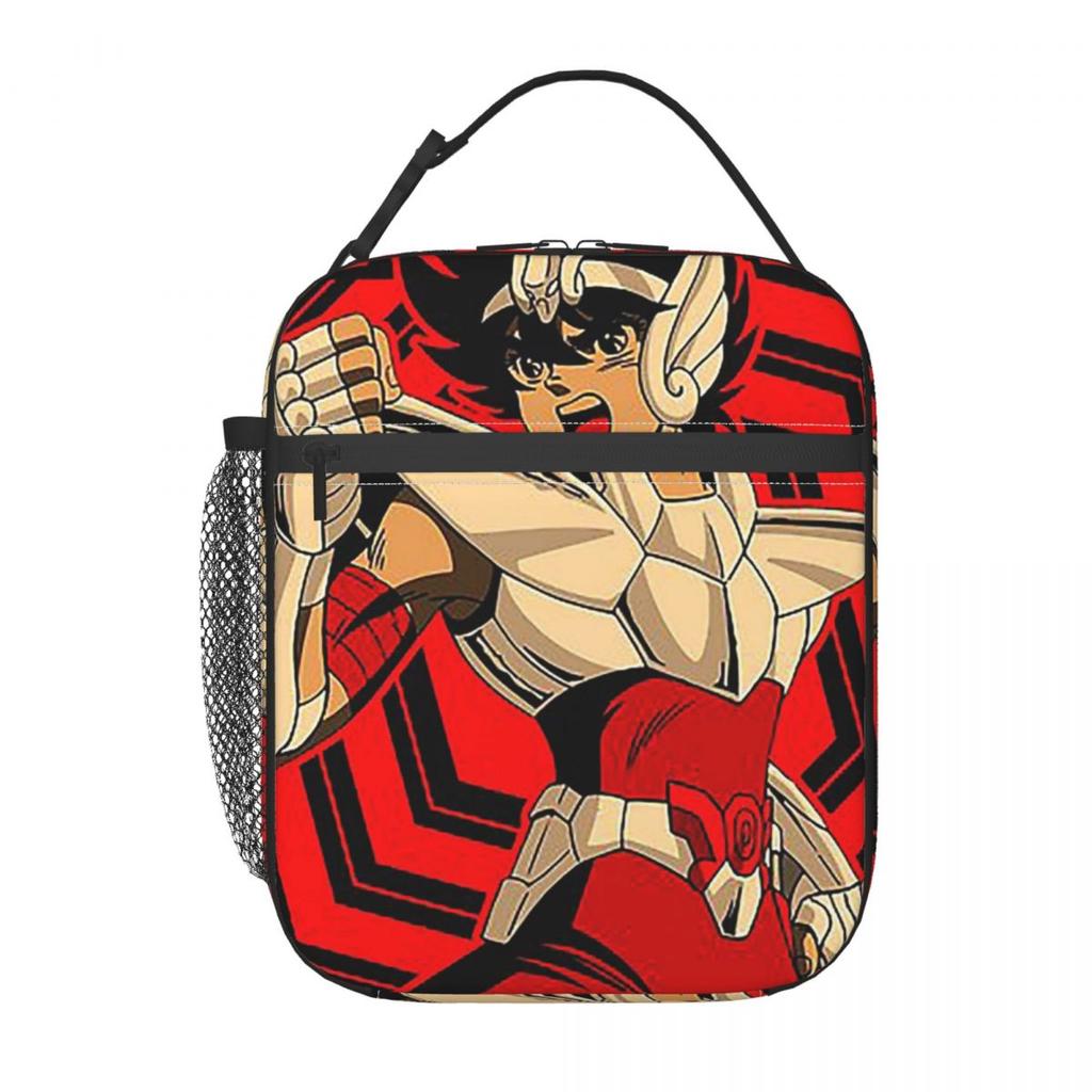 Anime Knights Of The Zodiac Seiya Insulated Lunch Bag for Kids School Cooler Thermal Food Box Tote Lunch Boxes Container