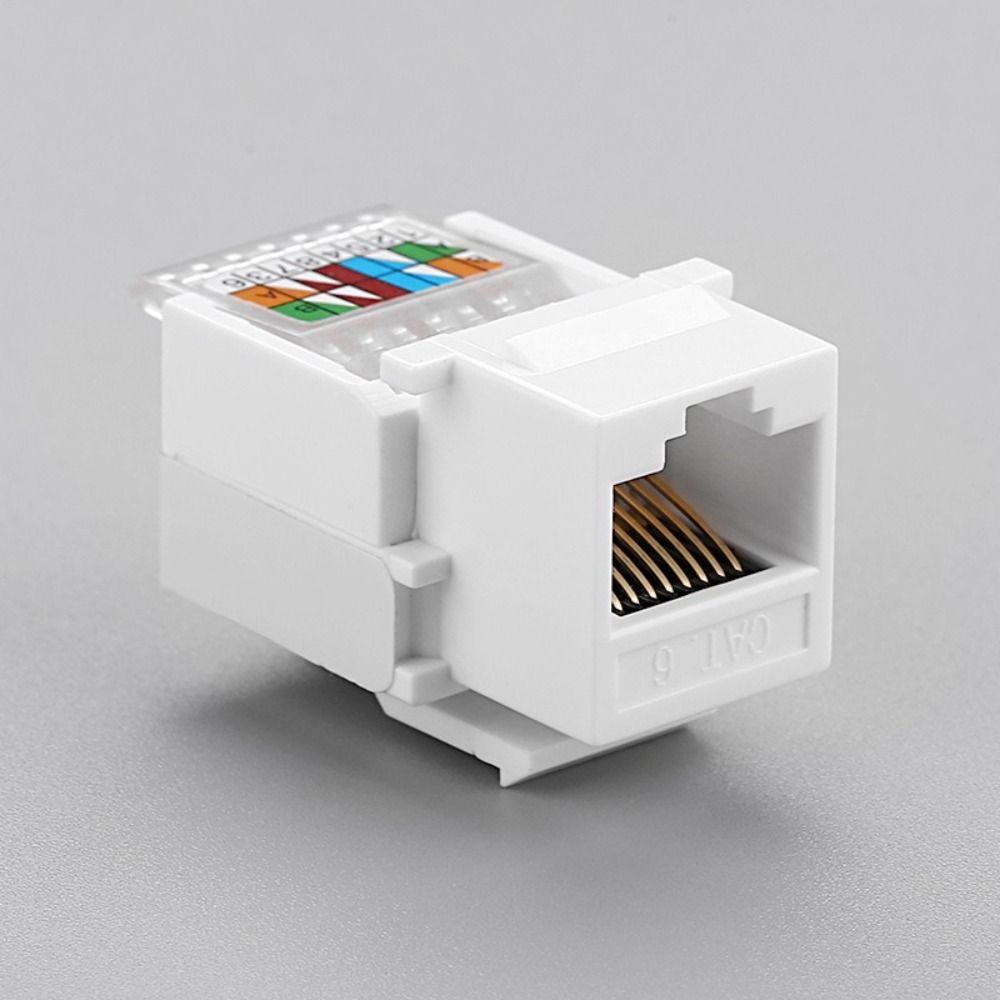 White Module Coupler Cat5e Cat6 Computer Socket Module Wall Adapter RJ45 Ethernet Module
