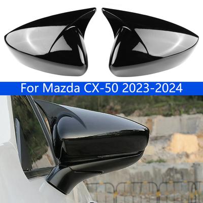 Gloss Black Rearview Mirror Cover Caps For Mazda CX-50 -2024 Anti-Scratch Protective Exterior Modification Car Accessories