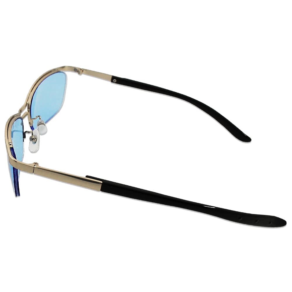 Bad Boy Look, Light Blue Lenses, UV Protection, Silver Metal Frame, Slightly Bad BoyTough Guy Style Sunglasses (2002-3)