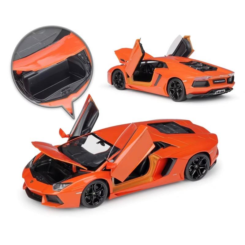 WELLY Diecast 1/24 Model Car Lamborghini Aventador LP700-4 Race Car Sports Car Metal Alloy Toy Car for Children Gift Collection