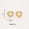 Romantic 925 Silver Heart Stud Earrings, Gold Plated, High-End Fashion, Simple INS Style Jewelry for Women