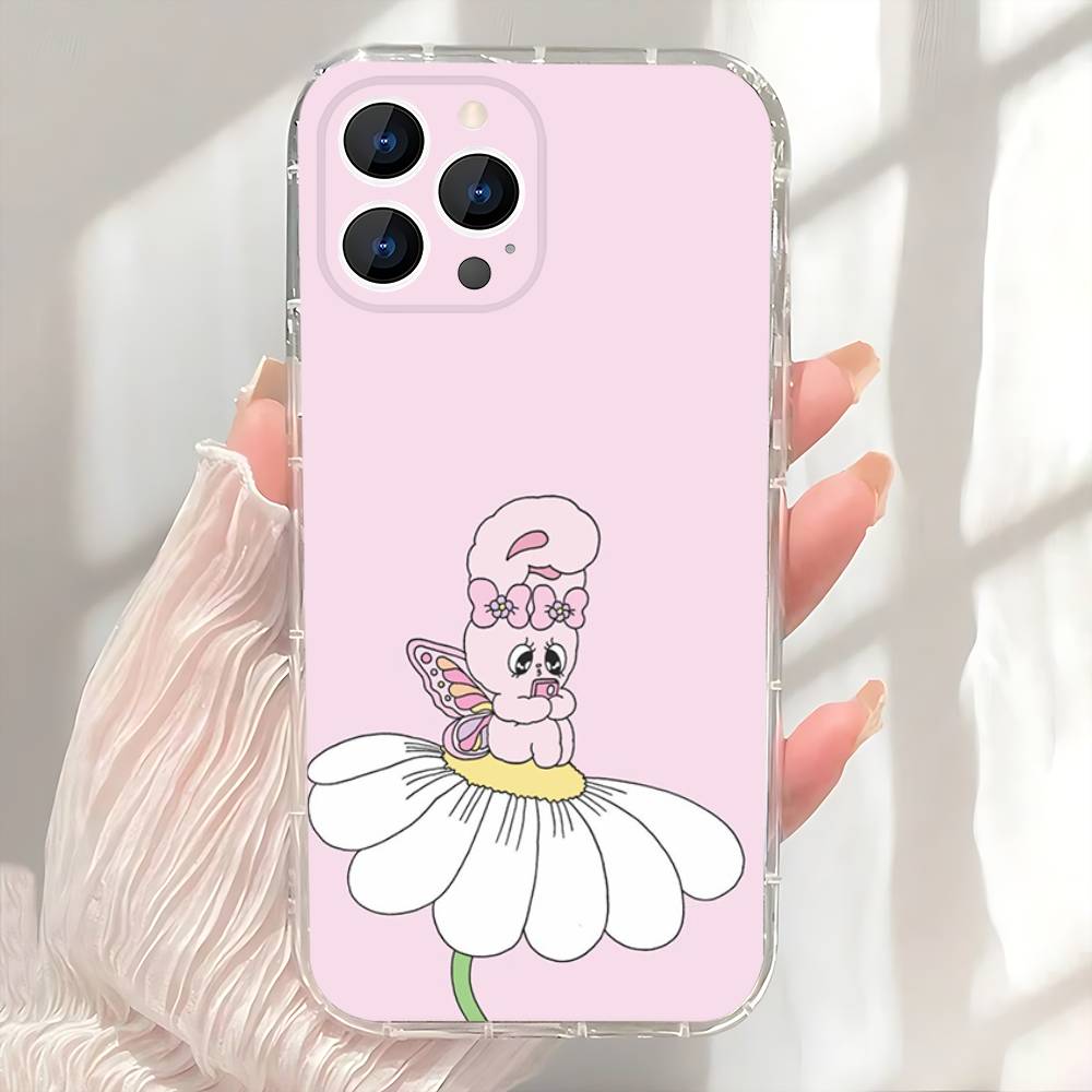 Cute E-Esther B-Bunny Phone Case For iPhone 17,16,15,14,13,12,11 Pro,Max,Plus,X,XS,XR,SE4,E Mini Transparent Soft Cover