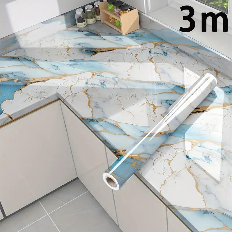 Waterproof oil proof kitchen and living room decoration wallpaper marble colored PVC stickers