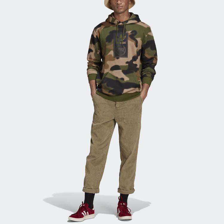 adidas Originals Trefoil Kapuzenpullover Herren Tops Grün-Camouflage GN1879