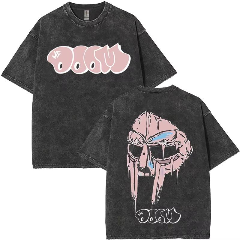 Rapper Mf Doom Turné 2026 Vintage Prané Trička Pánská Dámská Móda Oversized Trička Y2K Hip Hop Gotická Krátký Rukáv Trička