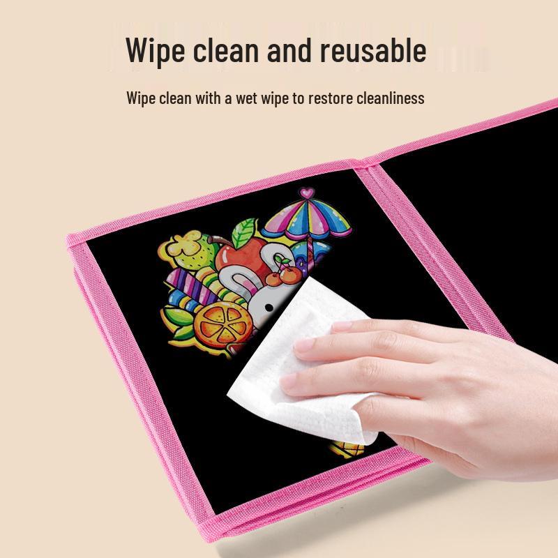 Portable Eco-friendly Children's Drawing & Doodle Board - Foldable, Waterproof & Wipeable 