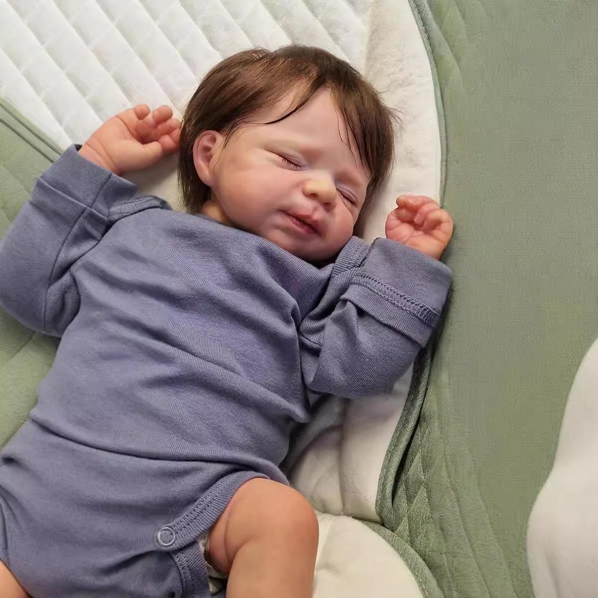 

Reborn Baby Toddler Dolls Pascale 19 дюймів живий сплячий закриті очі новонароджена лялька силіконова повний душ іграшка для тіла ляльки для дітей різдвяні святкові подарунки