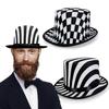 Unisex Checkered Jazz Cabaret Hat Soft Cotton Fabric Perfect For Themed Parties Event