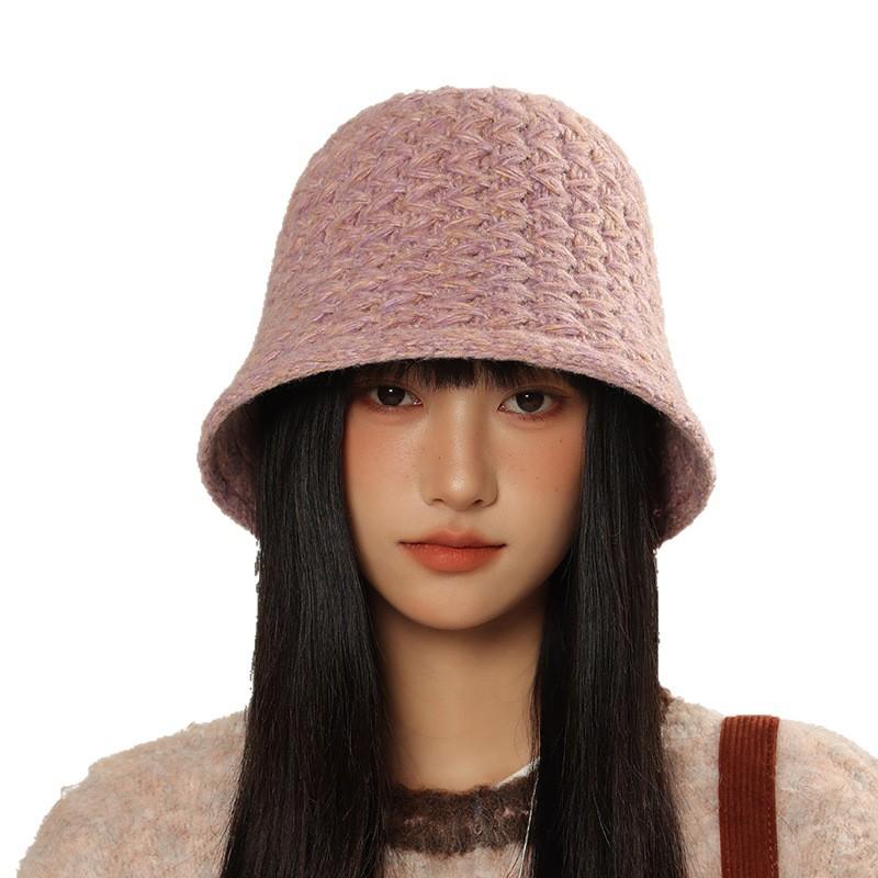 Autumn and Winter New Bucket Hat Women's Simple Versatile Solid Color Bucket Hat Trendy Foldable Washbasin Hat