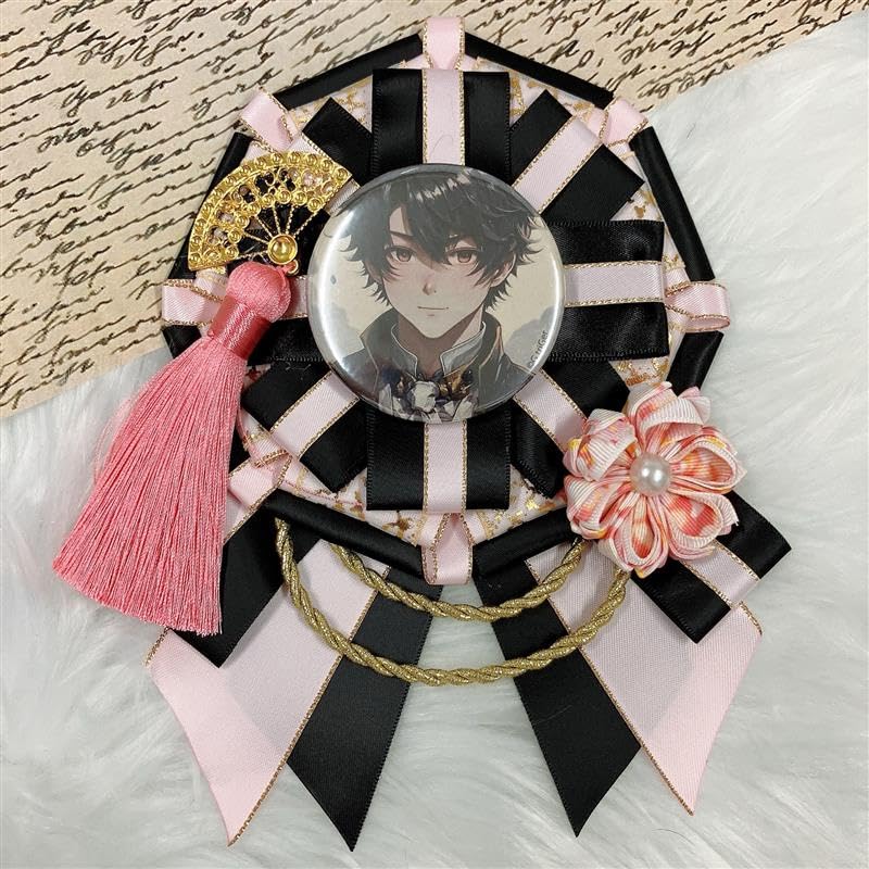 Ita Rosette Decorative Can Badge Various Ita Bag Favorite Rosette Pink G-triger Japanese-style - Rosette, Rosette, Parts, Chain, Ribbon, Decoration,