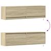 TV Wall Cabinet with LED Lighting Sonoma Oak Finish 140 x 31 x 38 cm