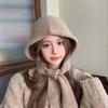 Thicken Warm Korean Ins Hood Scarf Windproof Ear Protection Hat Balaclava Hat  Autumn and Winter