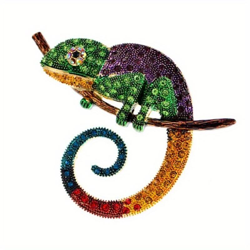 SKEDS Classic Women Men Vintage Crystal Lizard Badges Brooch Fashion Baroque Boutique Shining Pin For Ladies's Clothing Coat