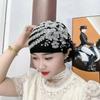 Flower Embroidery Turban Cap Elastic Bonnet Hat Fashion Head Wraps
