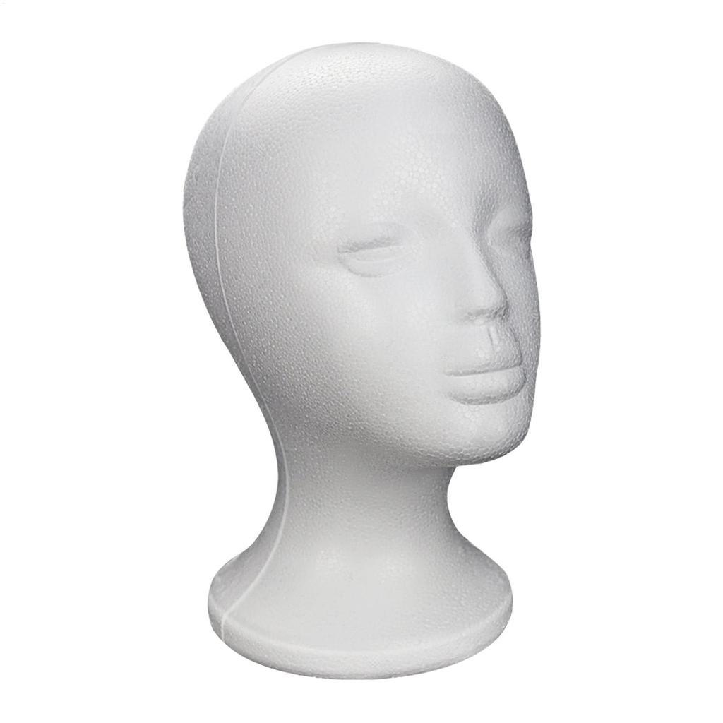 Mannequin Head for Wigs Foam Female Model Head Lightweight User Friendly Manikin Head Wig Display Stand for Scarves Jewelry Hats