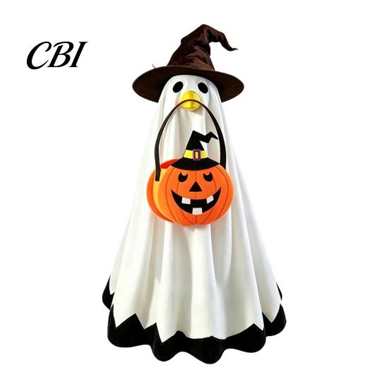 Christmas Porch Goose Outfit Halloween Ghost Outfit, Apparel, Festive Costume Outdoor Holiday Decor for 23 Inch Statue, Garden Yard Lawn Decoration
