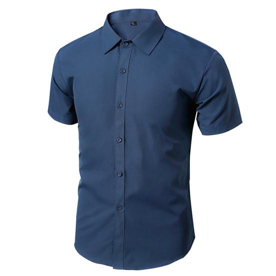 Skjorte for menn Ren turn-down krage Formell Slim Fit Summer Top for Work