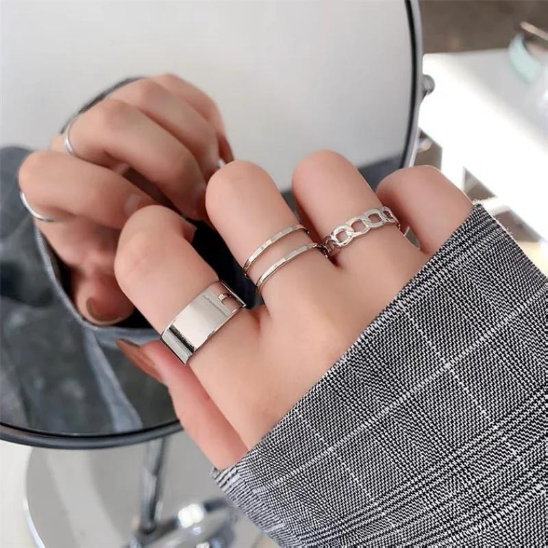 3/4Pcs Fashionable Punk Style Butterfly Metal Rings Set For Women Parties Festivals Gifts Daily Versatility Jewelry 20234
