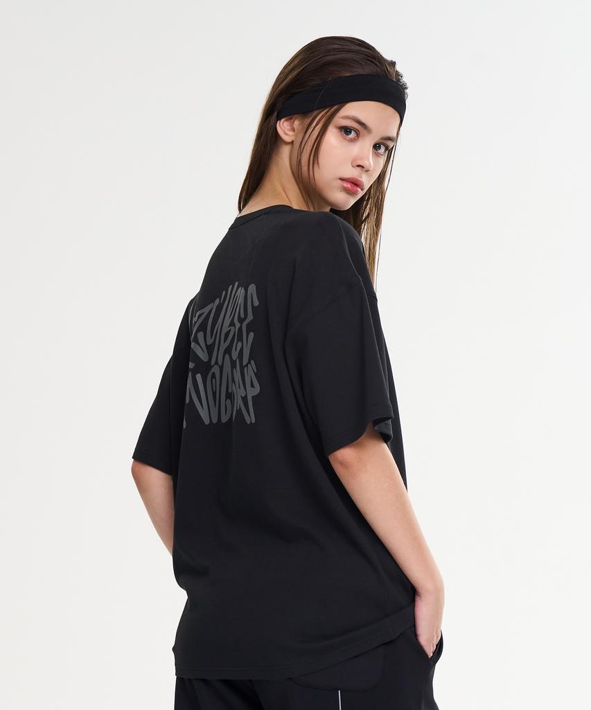 Leijibi Signature Graffiti Oversized Short Sleeve Functional Gym Wear Fitness Running Workout Wear Short Sleeve W (3 Colors)