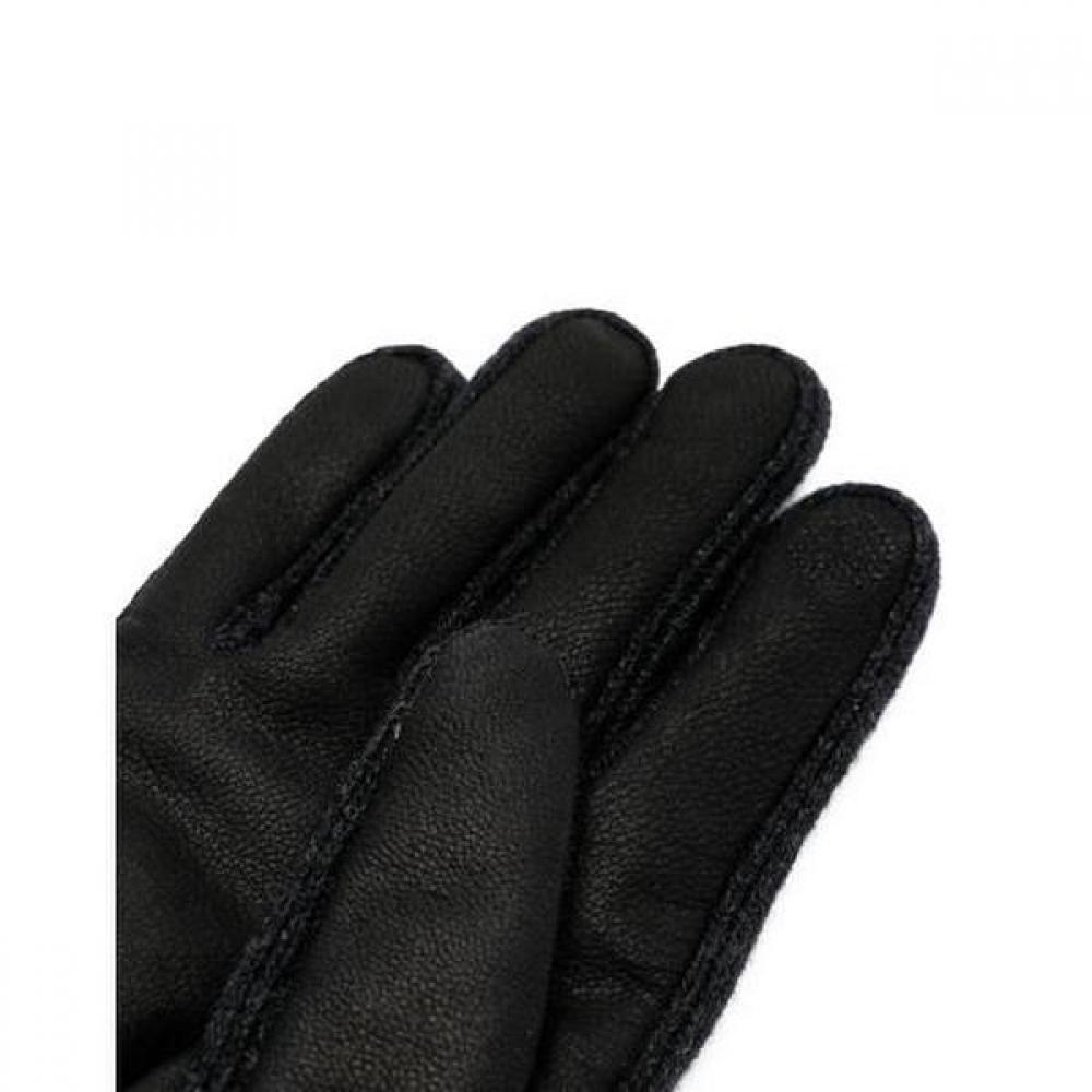 Daks Black Leather Suede Touch Gloves For Smartphone Dcgv0f171