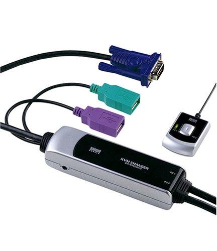 Sanwa Supply 2:1 KVM Switch with Handheld Switch, SW-KVM2WVU