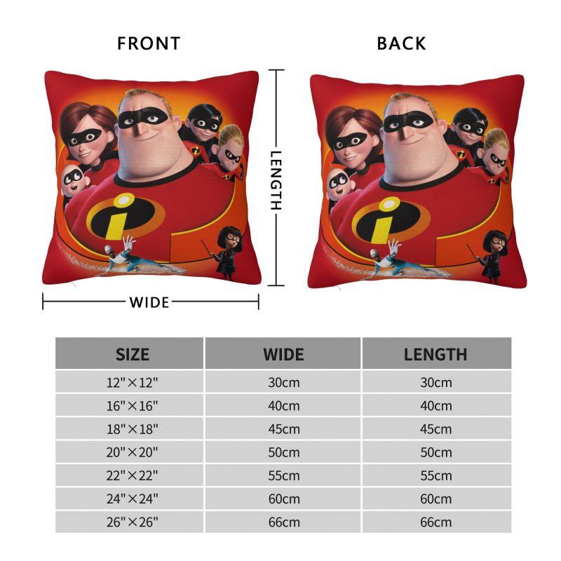 Nordic Style Animation The Incredibles Cushion Cover Polyester Superhero Comedy Throw Pillow Case for Car Square Pillowcase