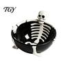 Decorative Serving Tray Halloween Skeleton Lounging Tidbit Serveware, 3D Relief Resin Candy Bowl for Skull Party Platter Snacks Dips, Creative