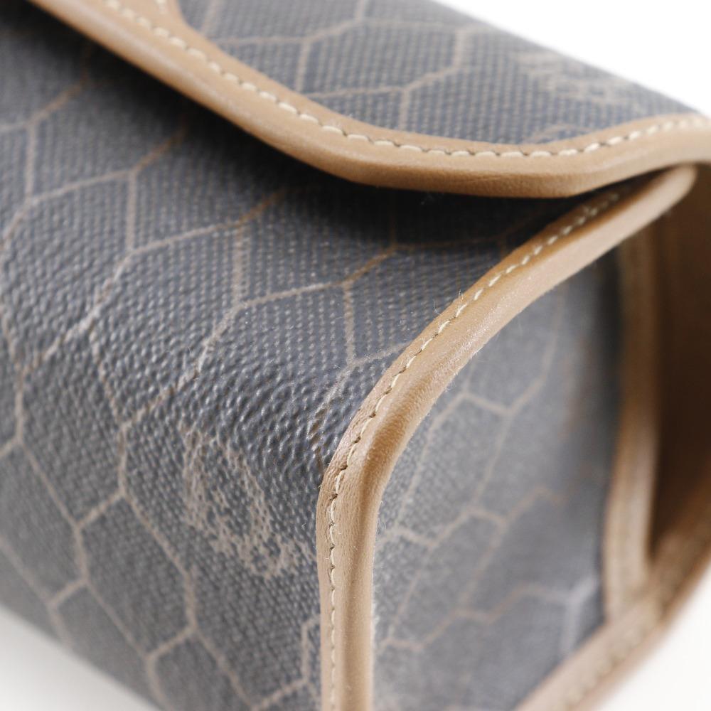 Dior Honeycomb Pattern Pouch Novelty Brown PVC Unisex Used