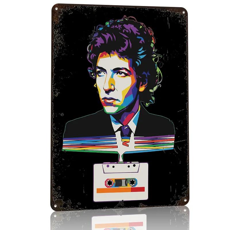 Bob Dylan Pop Art Kassette Personalisiert D Texturiertes Metallposter Wandkunst Vintage Blechschilder für Heimdekor Ornamente Wand Deko