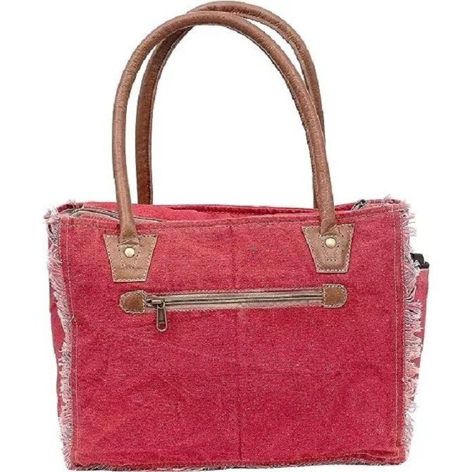 Сумка Sel De Mer из переработанного холста Розовая большая сумка из переработанного — фото 4