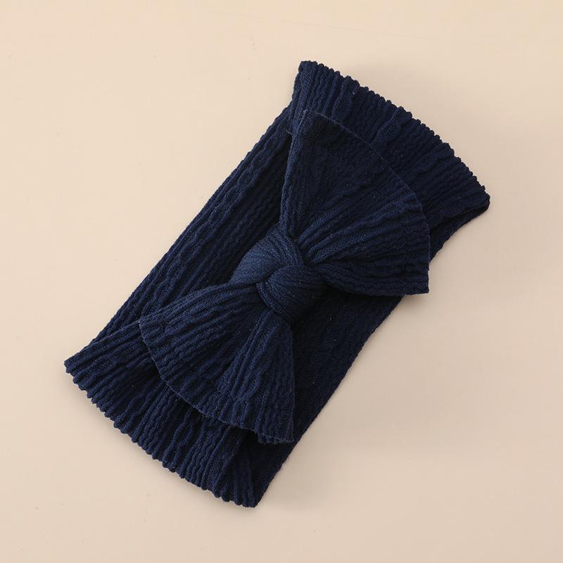 Opaska Dziecięca z Kokardą Podwójna Żakardowa Szeroka Elastyczna Węzeł na Górze Regulowana dla Dziewczynek 0-24 Miesięcy Miękka Bawełniana Opaska Niemowlęca Do Zdjęć Noworodkowych