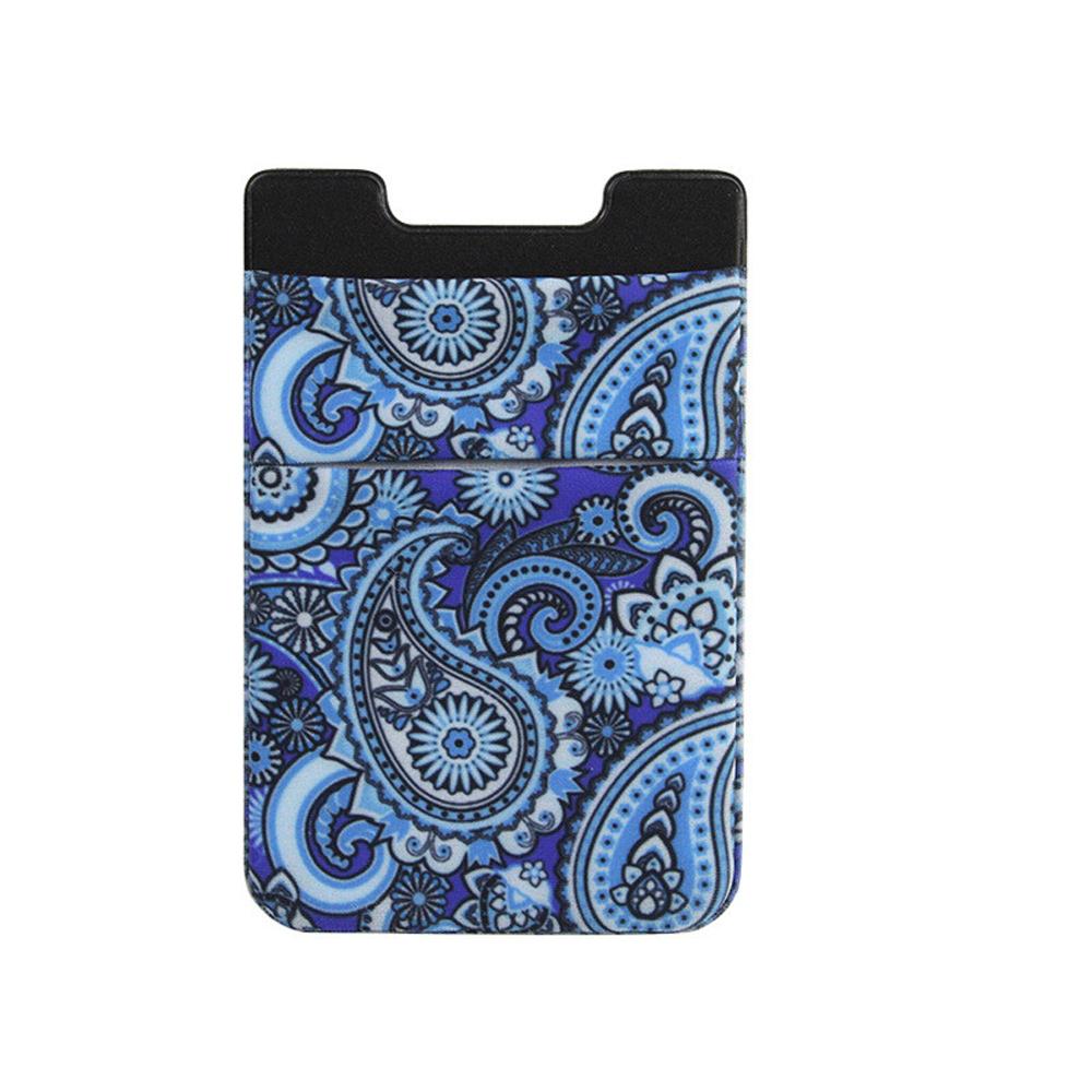 

Mobile Phone Wallet Elastic Card Holder Phone Back Pocket Phone Card Sleeve Phone Storage Wallet Totem-blue