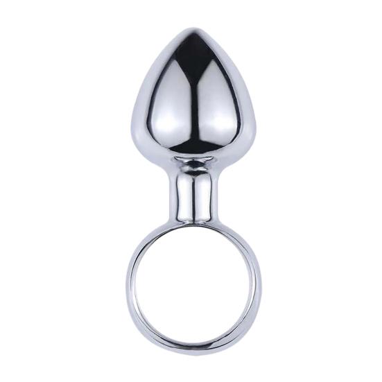 Mini Anal Stopper Stainless Steel Butt Stopper with Pull Ring for Beginners Small Metal Anal Training Sex Toy for Adult Men Women