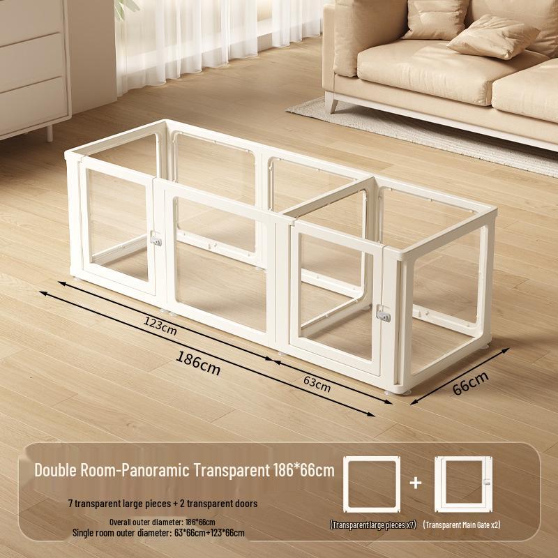 Gard Interior din Acril Transparent pentru Câini Mici - Incintă de Siguranță & Casuță pentru Câini