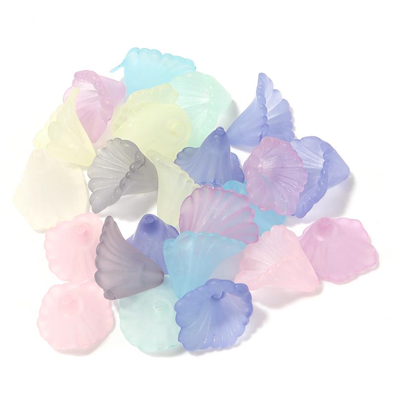 50-100 Stück AB-Farbe Acrylperlen Blume Abstandshalter Endkappen Charmanhänger Perlen Für Schmuckherstellung Lose Perlen DIY Armbänder Großhandel