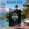Sea-ttle Fc Logo Printed Microfiber Beach Towel, Soft And Absorbent, Quick-Dry, Ideal for Summer Travel, Beach Essential, Swimming Pool